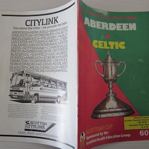 1984 Aberdeen gegen Celtic Scottish Cup Endspiel Fußballprogramm, Memorabilia. Ideales Weihnachtsgeschenk, Vatertag, Geburtstagsgeschenk