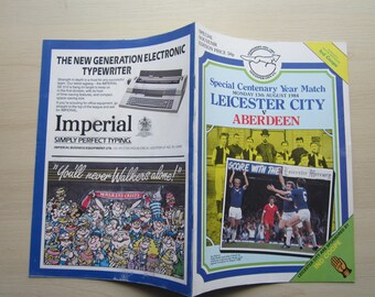 1984/85 Leicester City v Aberdeen Special Centenary Year Match Football Programme, Brochure, Souvenir. Ideal Xmas, Birthday Gift For Him