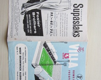 THREE 1950s Aston Villa Football Programmes, Souvenirs,