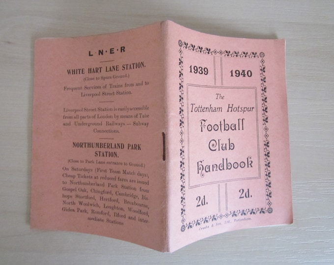 Featured listing image: 1939-40 Tottenham Hotspur Football Club Handbook, Yearbook. Ideal Christmas Gift, Valentine's Day, Fathers Day, Birthday Present