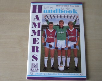 1988-89 West Ham United Football Soccer Club Handbook, Yearbook, Annual. Ideal Christmas Gift, Valentine&#39;s Day, Birthday Present