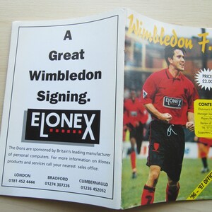 1996-97 Wimbledon Football Club Handbook, Yearbook, Souvenir, Memorabilia. Ideal Christmas Gift, Fathers Day, Birthday Present