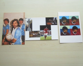 1980s/1990s? THREE Stunning George Best Colour Postcard Photos.