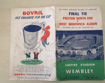 1954 Preston North End v West Bromwich Albion  F A Cup Final Football Match Day Programme.