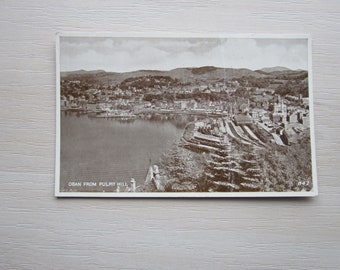 1950s Oban From Pulpit Hill, UK. REAL PHOTO Postcard. Genuine, Original. Used.