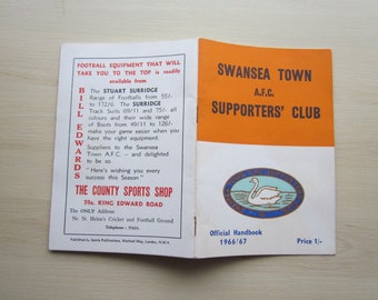 1966-67 Swansea Town Football Supporters' Club Handbook, Yearbook, Souvenir. Ideal Christmas Gift, Fathers Day, Birthday Present
