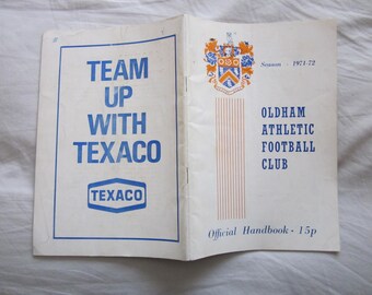 1971-72 Oldham Athletic Football Club Year Handbook Souvenir Yearbook.