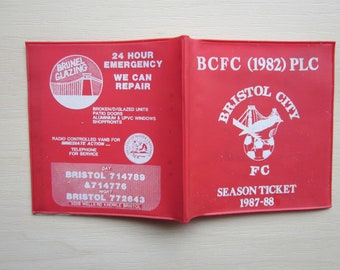 1987-88 Bristol City Football Club Used Season Ticket Pass Holder. Ideal Christmas Gift Father's Day Birthday Present Football Gift For Him