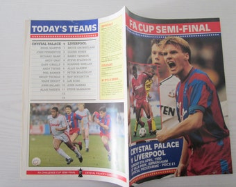 1989-90 Crystal Palace v Liverpool F A Cup Semi-Final Football Match Programme Ideal Christmas Gift, Fathers Day, Birthday Present