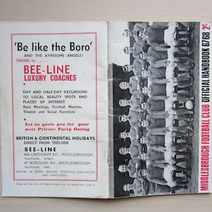 1967-68 Middlesbrough Football Club Handbook, Yearbook, Annual, Souvenir. Ideal Christmas Gift, Fathers Day, Birthday Present For Him.