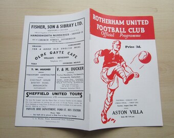 1961 REPLICA Rotherham United v Aston Villa Football League Cup Final 1ST LEG Programme.