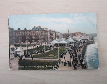 Postcard, Prince's Parade And Pavilion, Bridlington, United Kingdom, Genuine, Original, Real Photo Postcard (RPPC).