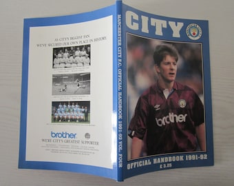 1991-92 Manchester City Football Club Handbook, Yearbook, Annual, Souvenir. Ideal Christmas Gift, Fathers Day, Birthday Present