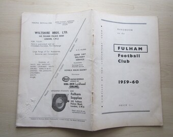 1959-60 Fulham Football Club Handbook, Yearbook, Annual, Souvenir. Ideal Christmas Gift, Fathers Day, Birthday Present