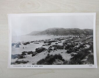 Llandudno, West Shore & Great Orme, Wales, United Kingdom, Genuine, Original, Real Photo Postcard (RPPC).