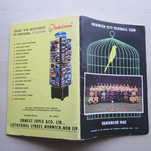 1962 Norwich City Football Club Handbook, Yearbook, Souvenir. Ideal Christmas Gift, Fathers Day, Valentine&#39;s Day, Birthday Present