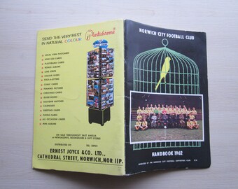 1962 Norwich City Football Club Handbook, Yearbook, Souvenir. Ideal Christmas Gift, Fathers Day, Valentine's Day, Birthday Present