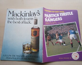 1978-79 Partick Thistle v Rangers Scottish Cup Semi-Final Programme. Ideal Christmas Gift, Fathers Day, Birthday Present