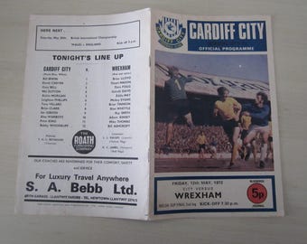 1971-72 Cardiff City v Wrexham, Welsh Cup Final, 2nd Leg, Original/Official Programme.