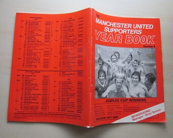 1977-78 Manchester United Football Supporters Club Year Book, Handbook, Souvenir. Ideal Christmas Gift Birthday Present For Him