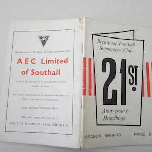 1969-70 Brentford Football Supporters Club Handbook, Yearbook, Annual Souvenir. Ideal Christmas Gift, Fathers Day, Birthday Present