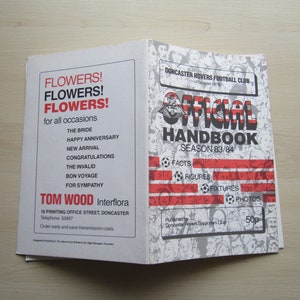 1983-84 Doncaster Rovers Football Club Handbook, Yearbook, Original Official. Ideal Christmas Gift, Fathers Day, Birthday Present For Him