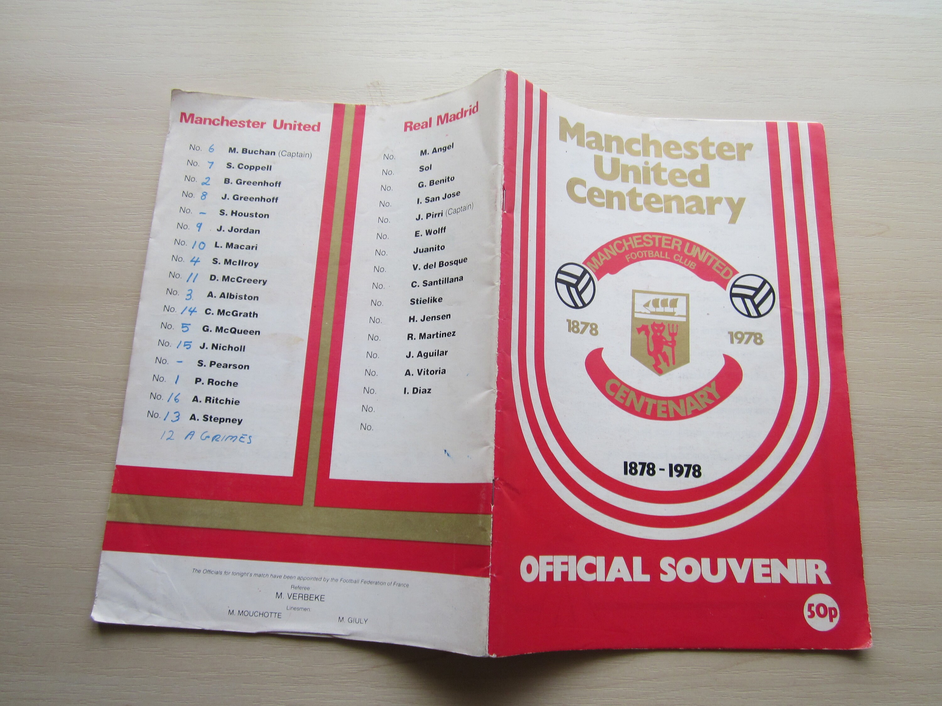 Image of 1878-1978 Original Official Manchester United Football Club Centenary Illustrated Souvenir. Ideal Christmas Fathers Day Birthday Present