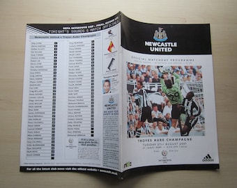 2001 Newcastle United v Troyes, Intertoto Cup Final, 2nd Leg Football Programme.