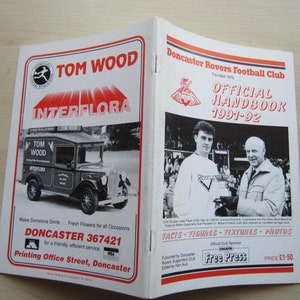 1991-92 Doncaster Rovers Football Club Handbook, Yearbook, Annual, Memorabilia. Ideal Christmas Gift, Fathers Day, Birthday Present