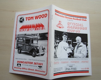 1991-92 Doncaster Rovers Football Club Handbook, Yearbook, Annual, Memorabilia. Ideal Christmas Gift, Fathers Day, Birthday Present