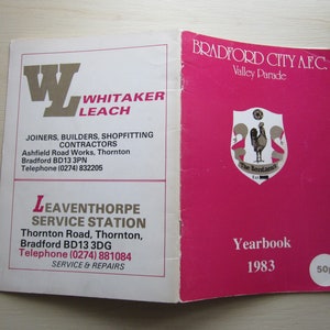 1983 Bradford City Football Club Handbook, Yearbook, Annual, Souvenir. Ideal Christmas Gift, Fathers Day, Birthday Present