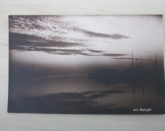 Midnight, Genuine, Original, Real Photo (RPPC) Postcard.