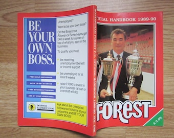 1989-90 Nottingham Forest Football Club Handbook, Yearbook, Memorabilia. Ideal Christmas Gift Fathers Day, Birthday Present For Him