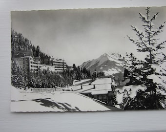 Postcard, Leysin Le Grand Hotel, Switzerland, Real Photo RPPC Postcard, Genuine, Original.