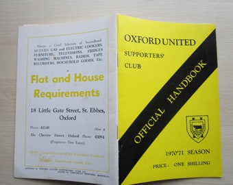 1970-71 Oxford United Football Supporters Club Handbook, Yearbook, Souvenir. Ideal Christmas Gift, Fathers Day, Birthday Present