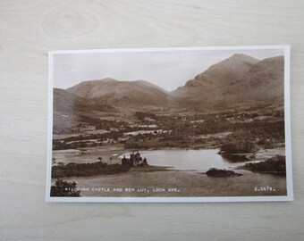Kilchurn Castle And Ben Lui, Loch Awe, Scotland, United Kingdom, Genuine, Original, Real Photo Postcard (RPPC).