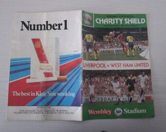 1980 Liverpool v West Ham United F A Charity Shield Football Match Programme. Ideal Christmas Gift, Fathers Day, Birthday Present