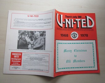 1978 Manchester United Football Soccer Supporters Club Newsletter/ Handbook Original Official Ideal Christmas Gift Birthday Present