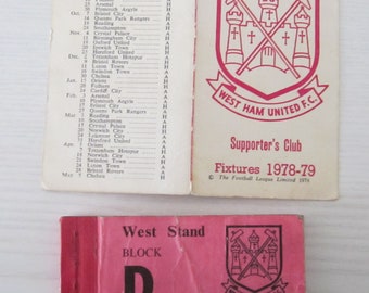 1981-82 West Ham United Football Club Used Season Ticket Booklet Ideal Christmas Gift Father's Day Birthday Present For Him