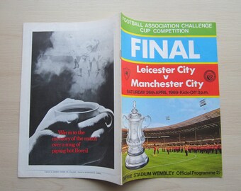 1969 Leicester City v Manchester City F A Cup Final Football Programme. Ideal Christmas Gift, Fathers Day, Birthday Present For Him.