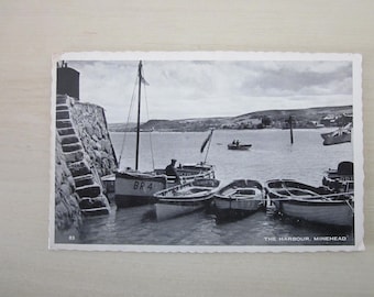 Postcard, The Harbour, Minehead, Somerset, United Kingdom. Real Photo (RPPC) Postcard, Genuine, Original.
