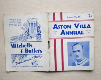 1936-37 Aston Villa Football Club Handbook, Yearbook, Annual, Souvenir. Ideal Christmas Gift, Fathers Day, Birthday Present