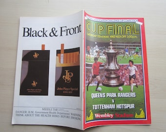 1982 Queens Park Rangers QPR  v Tottenham Hotspur F A Cup Final Programme. Ideal Christmas Gift, Fathers Day, Birthday Present