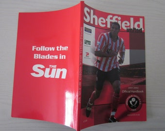 2001 Sheffield United Football Club Handbook Souvenir Yearbook Memorabilia Annual Ideal Christmas Gift Fathers Day, Birthday Present For Him