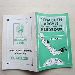 1949-50 Plymouth Argyle Football Soccer Club Handbook, Yearbook, Souvenir. Ideal Christmas Gift, Fathers Day, Birthday Present