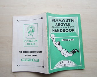 1949-50 Plymouth Argyle Football Soccer Club Handbook, Yearbook, Souvenir. Ideal Christmas Gift, Fathers Day, Birthday Present