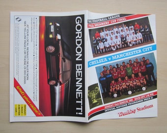 1985-86 Chelsea v Manchester City Full Members' Cup Final Football Programme PLUS TICKET! Ideal Christmas Gift, Fathers Day Birthday Present