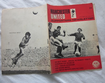 1969 Manchester United Football Club Supporters Newsletter, Publication, Souvenir.