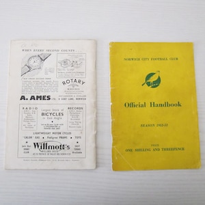 1952-53 Norwich City FC Football Soccer Club Handbook, Yearbook. Ideal Christmas Gift, Fathers Day, Birthday Present For Him