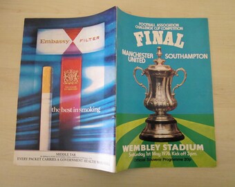 1976 Manchester United v Southampton F A Cup Final Football Programme, Souvenir.